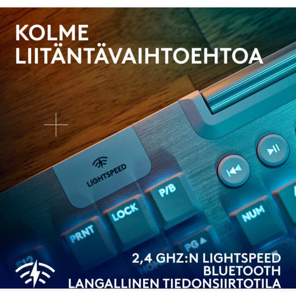 Logitech G915 X LIGHTSPEED - lavprofil gaming tastatur, Tactile switches, hvid