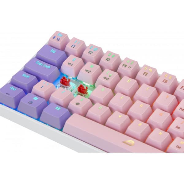 Blackstorm RGB Mech 2 Dual Mode 60% -pelinäppäimistö, hot swap Outemu Red -kytkimet, pinkki/lila