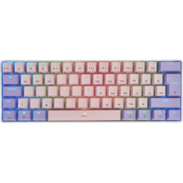 Blackstorm RGB Mech 2 Dual Mode 60% -pelinäppäimistö, hot swap Outemu Red -kytkimet, pinkki/lila