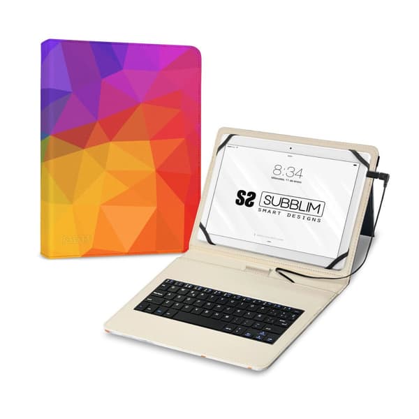 Bluetooth-tangentbord med tabletthållare Subblim SUBKT1-USB053 Tryck Qwerty Spanska QWERTY