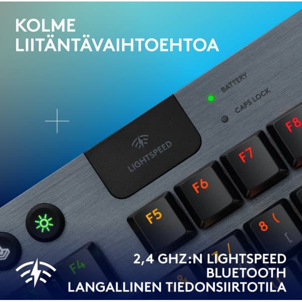 Logitech G915 X LIGHTSPEED TKL -matalaprofiilinen pelinäppäimistö, Tactile-kytkimet, musta
