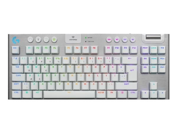 Logitech G G915 X - Tangentbord - LIGHTSPEED - TKL - bakgrundsbelyst - trådlös - Bluetooth 5.0, 2.4 GHz, USB - QWERTY - USA, internationellt - tangen
