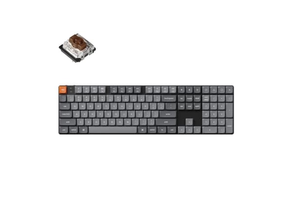 Keychron K5 MAX - Tangentbord - QMK/VIA, anpassat mekaniskt - 100% - bakgrundsbelyst - trådlös - Bluetooth 5.1, 2.4 GHz, USB - tangentbrytare: Gatero