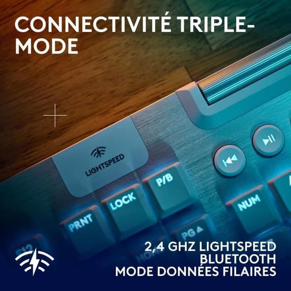 Speltangentbord - trådlöst - Logitech G - G915 X - Touch switch - AZERTY - Vit