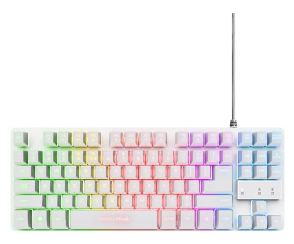 Trust Nicht kategorisiert, Koblet med ledninger (ikke trådløs), USB, QWERTY, RGB LED, Hvit, Mus inkludert