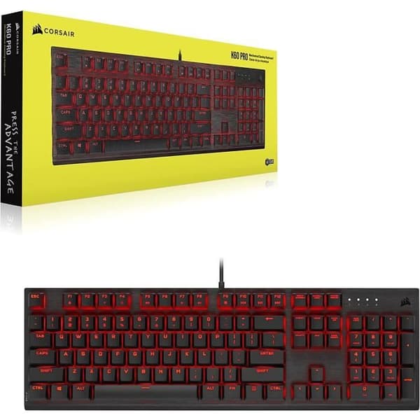 CORSAIR K60 PRO Mekaniskt speltangentbord med röd LED - Azerty - Svart (CH-910D029-FR)
