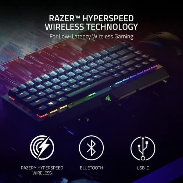 Mekaniskt tangentbord - Razer - BlackWidow V3 Mini - Trådlöst - QWERTY - Bakgrundsbelyst