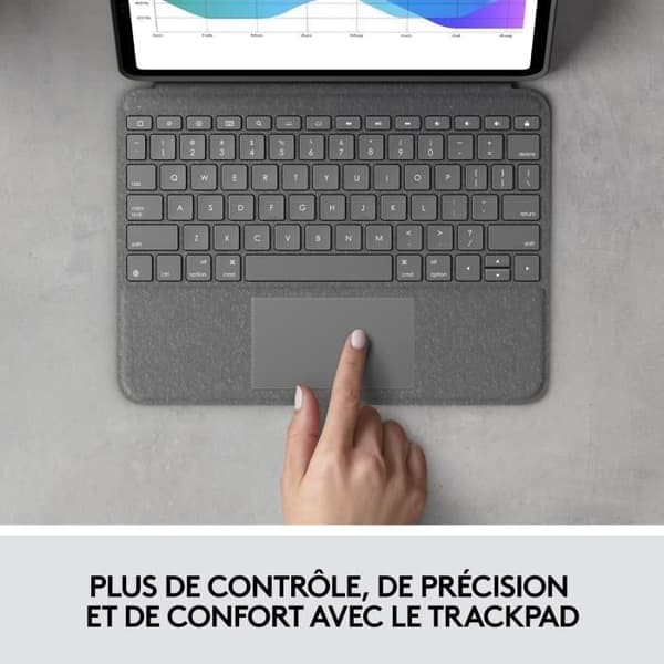 Folio Touch-tangentbord - LOGITECH - 1:a, 2:a, 3:e och 4:e generationen - Grå