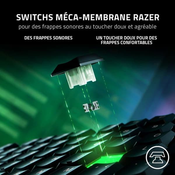 Kabelanslutet tangentbord Azerty Razer Ornata V3 Svart