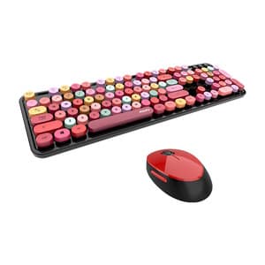 Trådløst tastatur + mus sett MOFII Sweet 2.4G (svart og rødt)