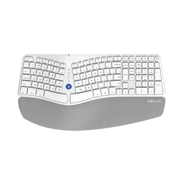 Trådløst ergonomisk tastatur Delux GM901D BT+2.4G (hvid)