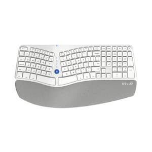 Trådløst ergonomisk tastatur Delux GM901D BT+2.4G (hvid)
