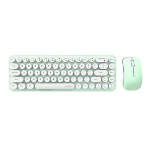 Trådløst tastatur + mus sett MOFII Bean 2.4G (hvit-grønn)
