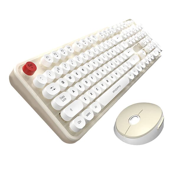 Trådløst tastatur + mus sett MOFII Sweet 2.4G (Hvit-Beige