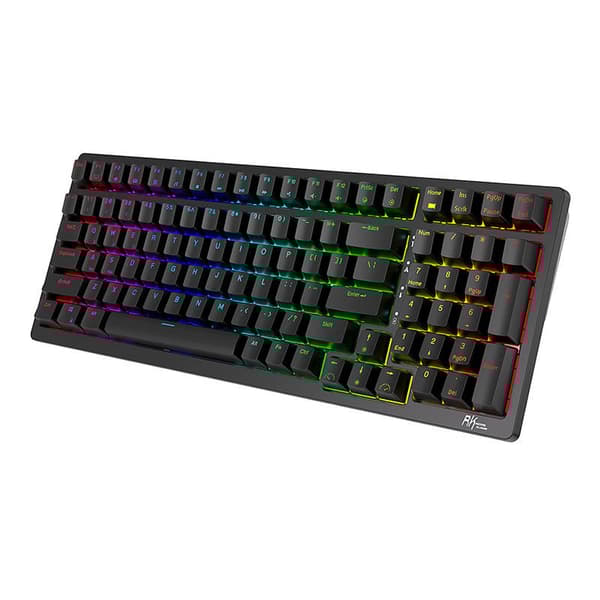 Trådlöst mekaniskt tangentbord Royal Kludge RK98 RGB, Röd switch (svart)