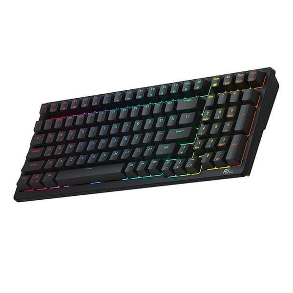 Trådlöst mekaniskt tangentbord Royal Kludge RK98 RGB, Röd switch (svart)