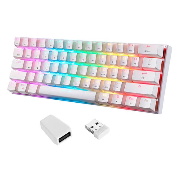 Trådløst mekanisk tastatur Motospeed SK62 Hvid (rød kontakt)