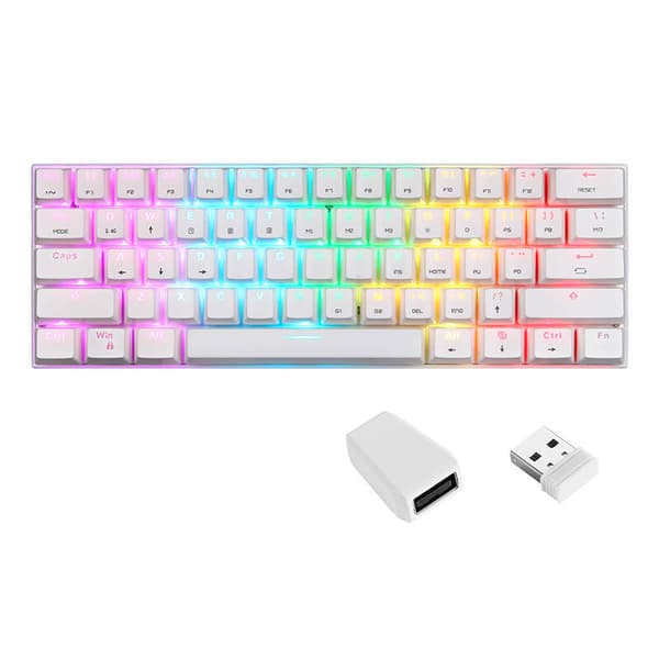 Trådløst mekanisk tastatur Motospeed SK62 Hvid (rød kontakt)