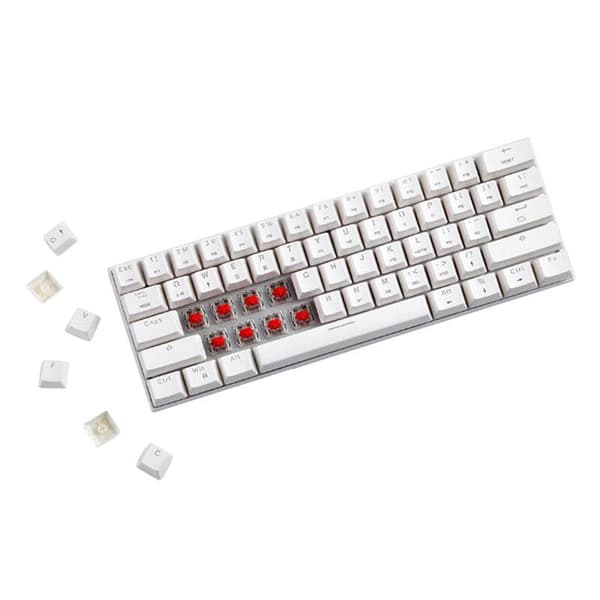 Trådløst mekanisk tastatur Motospeed SK62 Hvit (blå bryter)