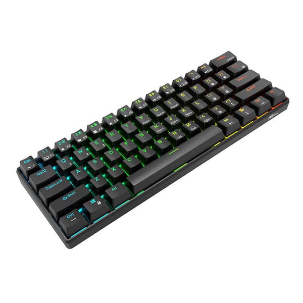 Mekaniskt tangentbord Royal Kludge RK61 RGB, röd switch (svart)