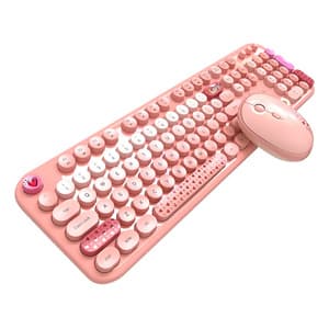 MOFII Lovely 2.4G trådlöst tangentbord + mus set (rosa)