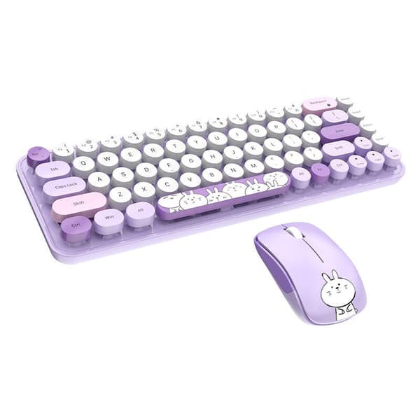 MOFII trådløst tastatur+mus iBean Pro New 2.4G (lilla)