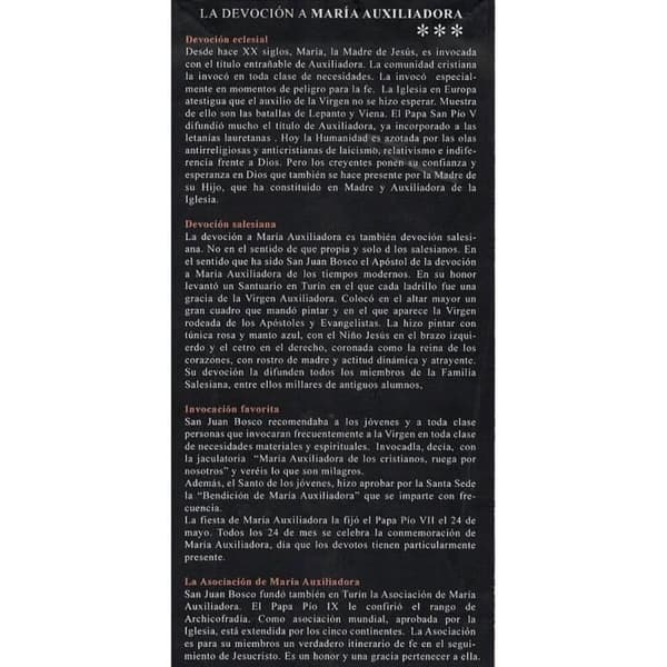 Figura Maria Auxiliadora bild 15 cm. adorno resina peana dekoration