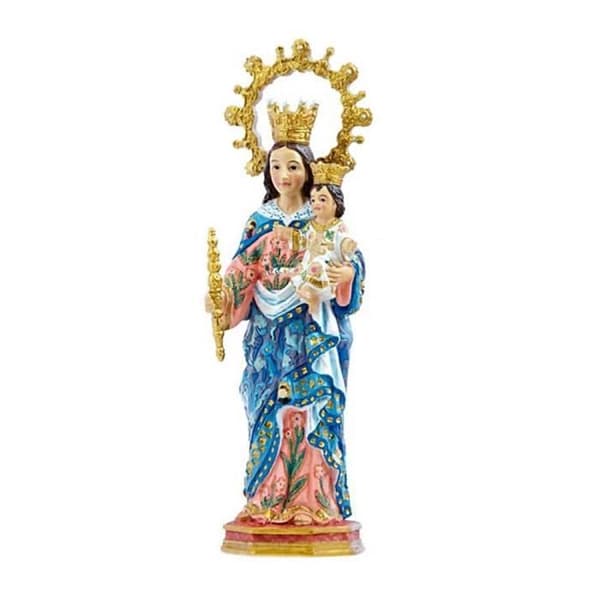 Figura Maria Auxiliadora bild 15 cm. adorno resina peana dekoration