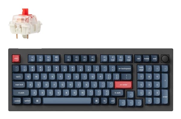 Keychron V5 Max, 96%, Wired & Wireless, RF Wireless + Bluetooth, Mechanical, RGB LED, Black, Grey