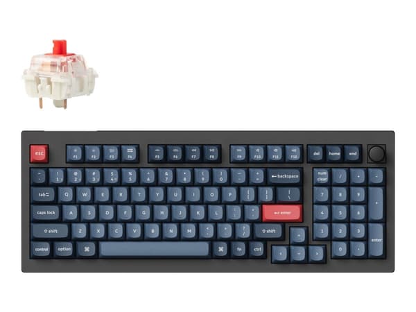 Keychron V5 Max, 96%, Wired & Wireless, RF Wireless + Bluetooth, Mechanical, RGB LED, Black, Grey