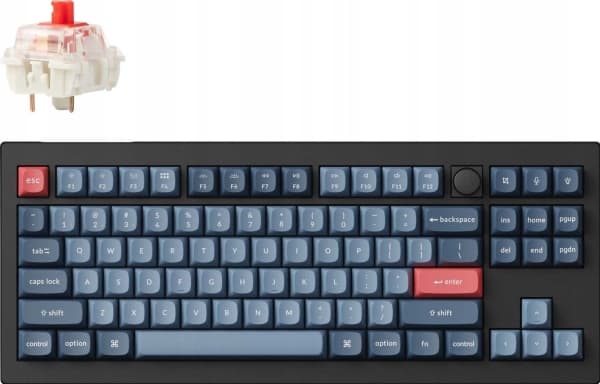 Keychron V3 Max - Tangentbord - QMK/VIA, anpassat mekaniskt - TKL - med vred - bakgrundsbelyst - trådlös - USB-C, Bluetooth 5.1, 2.4 GHz, USB - tange