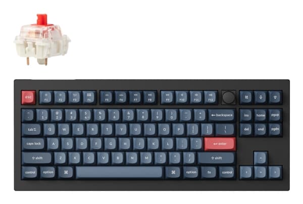 Keychron V3 Max - Tangentbord - QMK/VIA, anpassat mekaniskt - TKL - med vred - bakgrundsbelyst - trådlös - USB-C, Bluetooth 5.1, 2.4 GHz, USB - tange