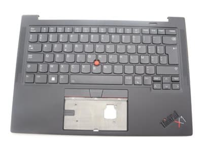 Chicony - Ersättningstangentbord för bärbar dator - med Trackpoint - bakgrundsbelyst - belgisk - svart - FRU - med övre skydd - för ThinkPad X1 Carbo