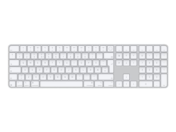Apple Magic Keyboard with Touch ID and Numeric Keypad - Tangentbord - USB-C - trådlös - Bluetooth - QWERTY - norsk - vita tangenter