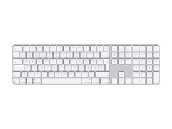 Apple Magic Keyboard with Touch ID and Numeric Keypad - Tangentbord - USB-C - trådlös - Bluetooth - QWERTY - norsk - vita tangenter Vit