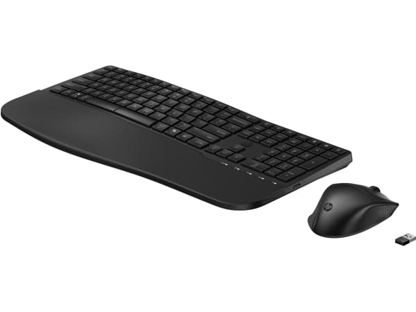 HP 685 Comfort Dual-Mode Keyboard and Mouse Combo, Full-size (100%), Wireless, RF Wireless + Bluetooth, Black, Mouse included musta