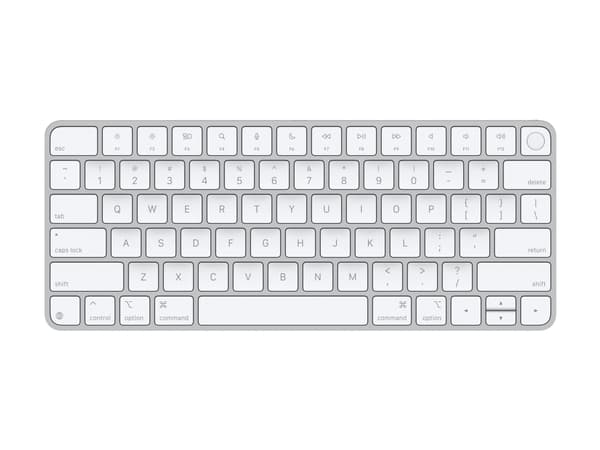 Apple Magic Keyboard with Touch ID - Tangentbord - USB-C - trådlös - Bluetooth - QWERTY - amerikansk Silver, Vit