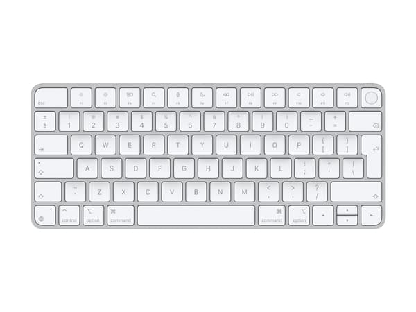 Apple Magic Keyboard with Touch ID - Tastatur - USB-C - trådløs - Bluetooth - QWERTY - Internasjonal engelsk / kanadisk fransk Sølv, Hvit