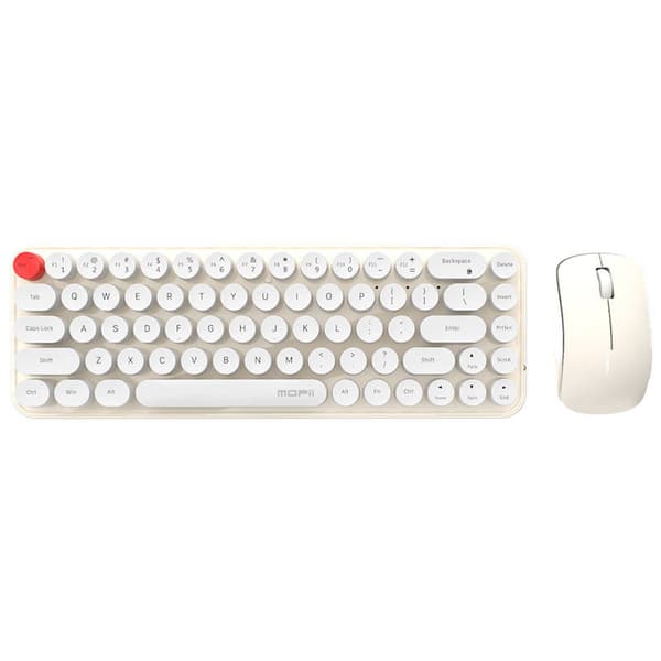 Trådløst tastatur + mus sæt MOFII Bean 2.4G (Hvid-Beige)