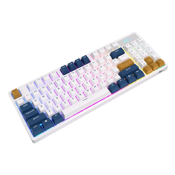Trådlöst mekaniskt tangentbord Royal Kludge RK89 RGB, citronswitch (vit)