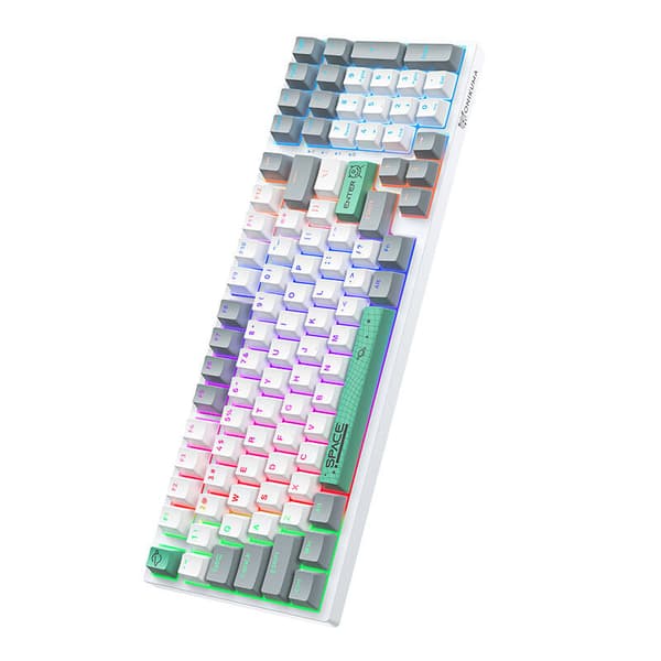 ONIKUMA G38 98 Taster USB Kablet Mekanisk tastatur Hvit