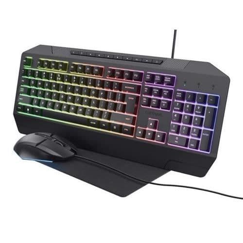 Trust Pack gaming 3 i 1 Duox Azerty tangentbordsmus och matta Svart - 8713439252828