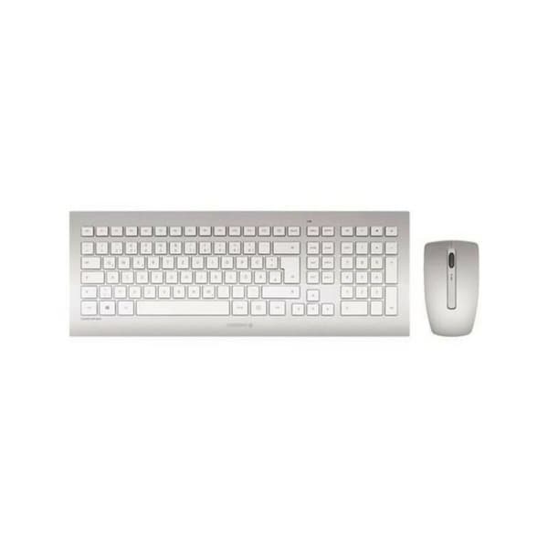 Trådlöst Tangentbord och Mus Cherry JD-0310ES Grå Qwerty Spanska Silver, Vit