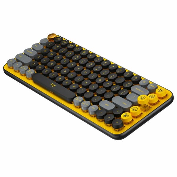 Tangentbord Logitech POP Franska Gul AZERTY Svart, Grå, Gul