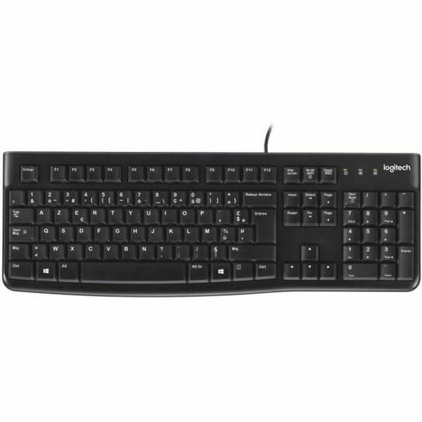 Tangentbord Logitech K120 Svart Franska AZERTY Svart