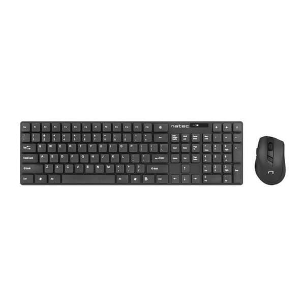 Tangentbord och Mus Natec Stingray Svart QWERTY Qwerty US