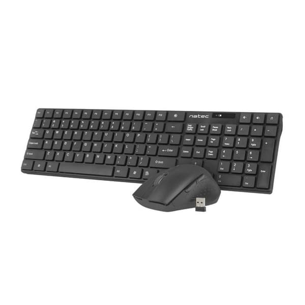 Tangentbord och Mus Natec Stingray Svart QWERTY Qwerty US