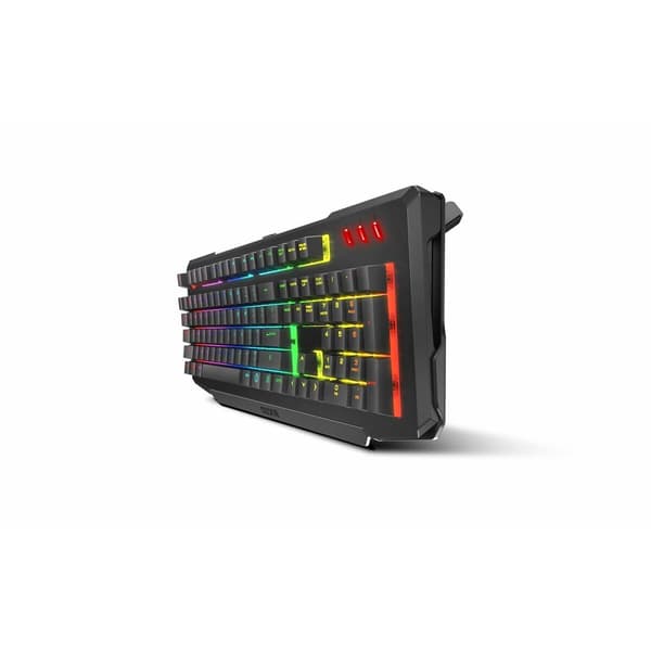 Speltangentbord och mus OZONE Svart Qwerty Spanska