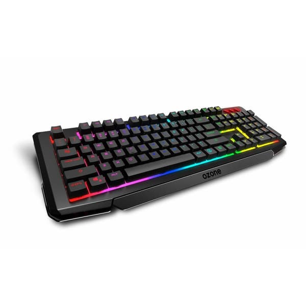 Speltangentbord och mus OZONE Svart Qwerty Spanska