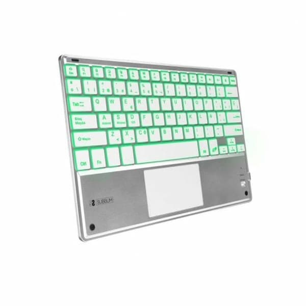 Bluetooth-tangentbord med tabletthållare Subblim SUB-KBT-SMBT50 Silvrig Qwerty Spanska QWERTY